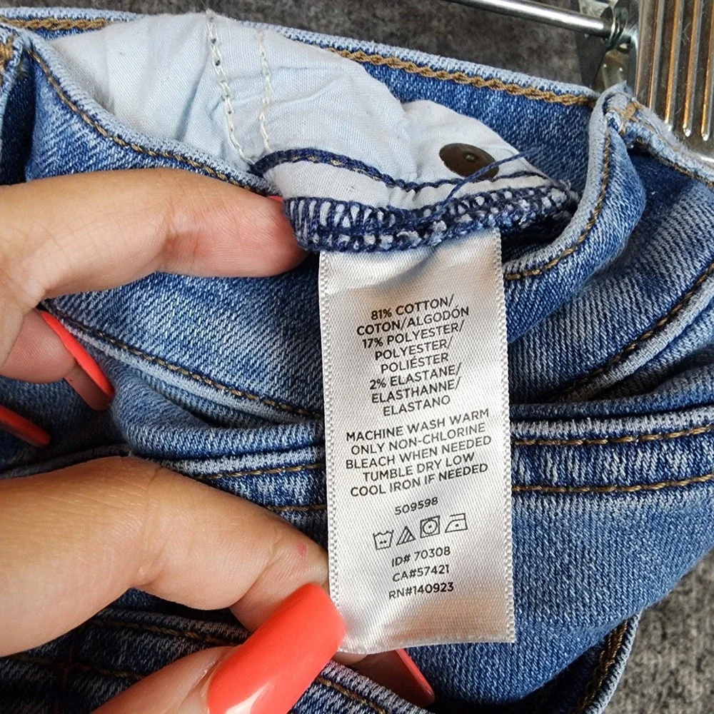 Loft Outlet Jeans Womens 00P Modern Skinny Light Blue Frayed Hem EUC